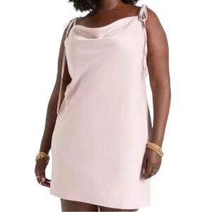 NWT ELOQUII Plus Size 22 Satin Mini Cowl Neck Lilac Pink‎ Slip Dress NEW Satin